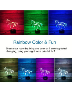 Lámpara Nocturna 3D Caballo WANTASTE con Control Remoto 2