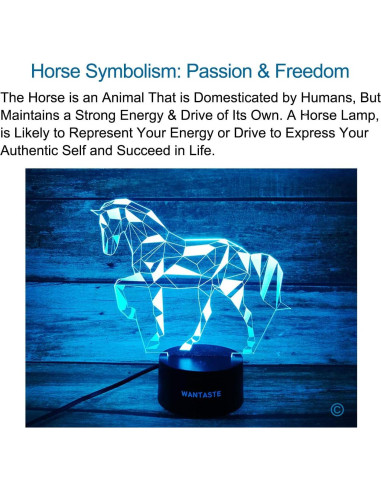 Lámpara Nocturna 3D Caballo WANTASTE con Control Remoto