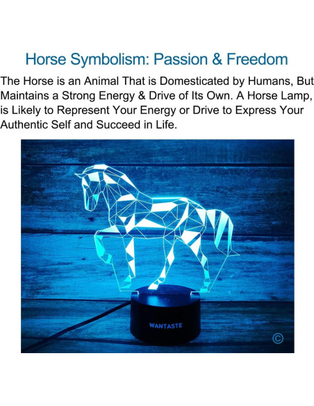 Lámpara Nocturna 3D Caballo WANTASTE con Control Remoto