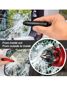 Martillo de Emergencia Aukmak Rompe Vidrios y Cortador de Cinturón 2