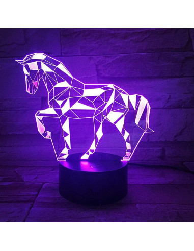 Lámpara Nocturna 3D Caballo WANTASTE con Control Remoto