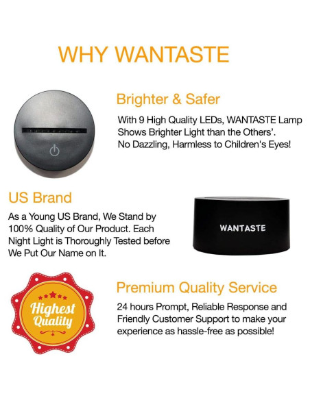 Lámpara Nocturna 3D Caballo WANTASTE con Control Remoto