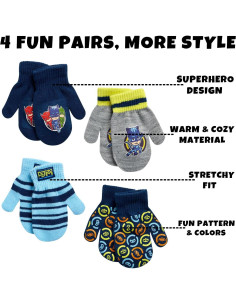 Guantes de Invierno PJ Masks para Niños - Paquete 4 Piezas 2