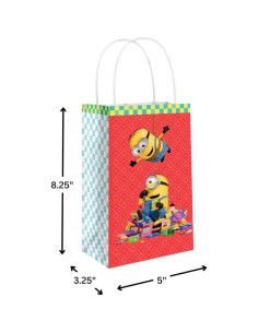 Bolsas de Kraft Impresas Multicolor Amscan - 21x12.7 cm - Paquete de 8 2