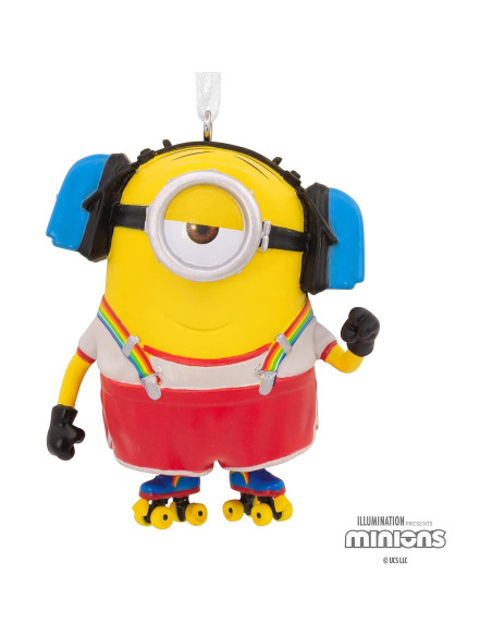 Adorno Navideño Hallmark Minions Stuart Patinando 6.07cm