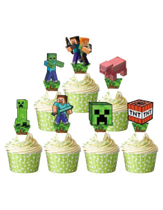 Palillos para Cupcake Estilo Pixel JenJen - 14 Piezas