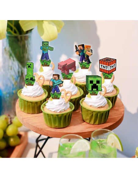 Palillos para Cupcake Estilo Pixel JenJen - 14 Piezas