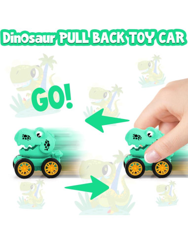 Paquete de 50 Coches de Dinosaurio de Retroceso Hxezoc