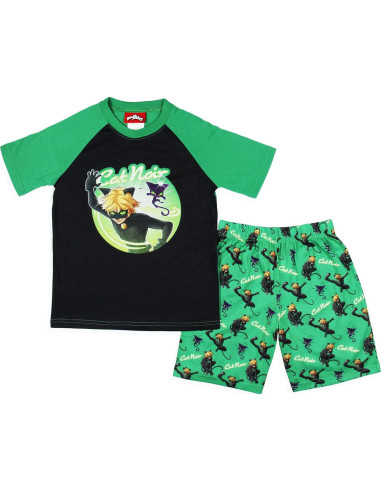 Conjunto de Pijama Corto Niños Intimo Cat Noir 100% Poliéster