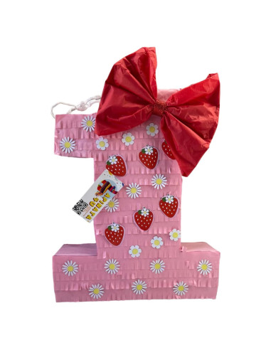 Piñata de Fresa APINATA4U para Primer Cumpleaños 50.8x40.6 cm
