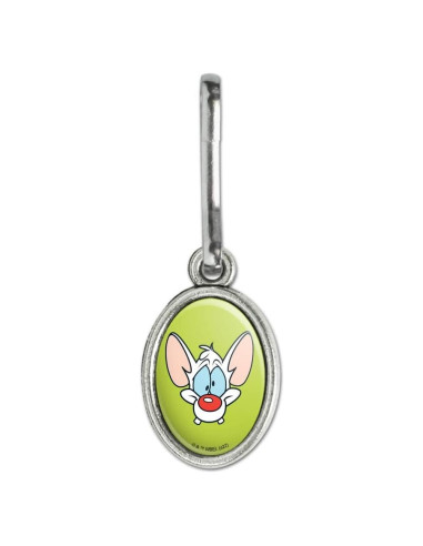 Colgante Ovalado Antiguo Pinky y el Cerebro para Cremalleras