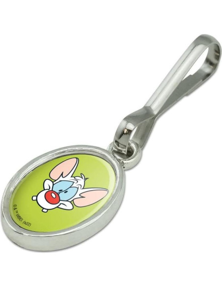 Colgante Ovalado Antiguo Pinky y el Cerebro para Cremalleras