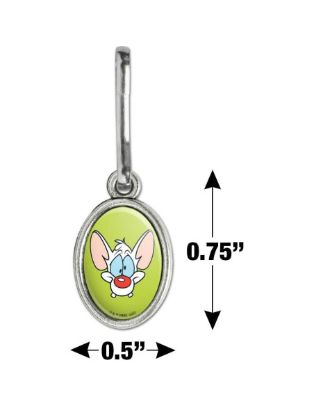 Colgante Ovalado Antiguo Pinky y el Cerebro para Cremalleras