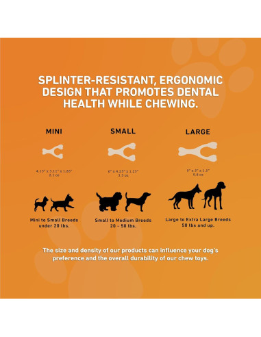 BetterBone Juguete Masticable para Perros Clásico Pequeño 100% Natural