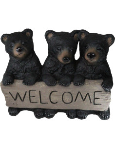 Estatua de Bienvenida 3 Osos Negros Juguetones Ebros 42x54 cm 2
