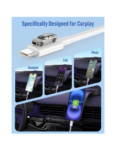 Cable Carplay USB A a USB C XIAWAO 3FT 2Pack para iPhone y iPad 2