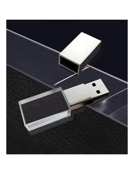 Unidad Flash USB 2.0 HOPAS Cristal Transparente 58.93g