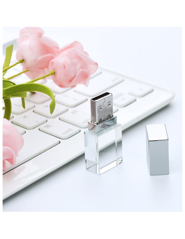 Unidad Flash USB 2.0 HOPAS Cristal Transparente 58.93g