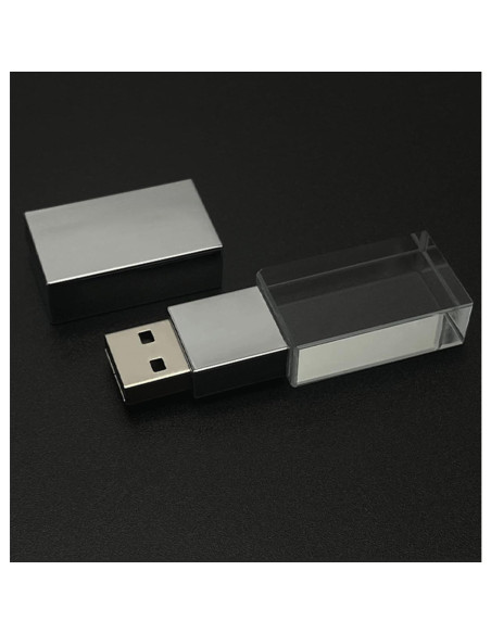 Unidad Flash USB 2.0 HOPAS Cristal Transparente 58.93g