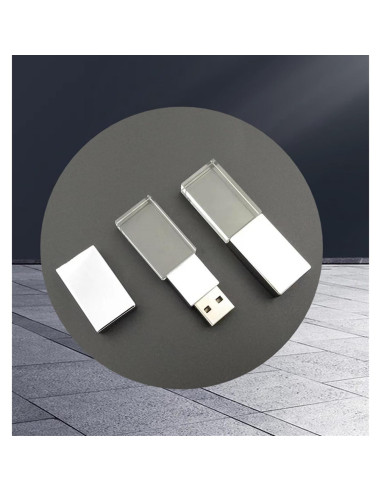 Unidad Flash USB 2.0 HOPAS Cristal Transparente 58.93g