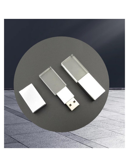 Unidad Flash USB 2.0 HOPAS Cristal Transparente 58.93g