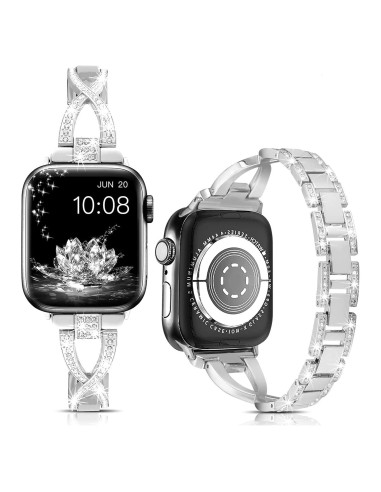Banda Bling SXTDDSP para Apple Watch 38-49mm Metal Elegante