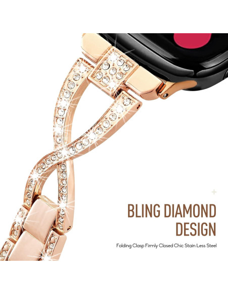 Banda Bling SXTDDSP para Apple Watch 38-49mm Metal Elegante