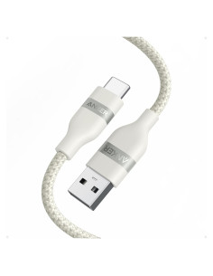 Cable USB-A a USB-C Anker 0.91m Trenzado Reciclado Blanco