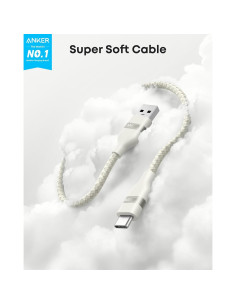 Cable USB-A a USB-C Anker 0.91m Trenzado Reciclado Blanco 2