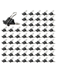 100 Clips de Papel Mini Negro Caishun 1.52 cm para Oficina