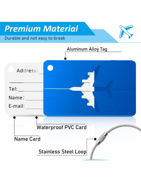 Etiquetas de Equipaje Metálicas Joy & Inspiration - Paquete de 6