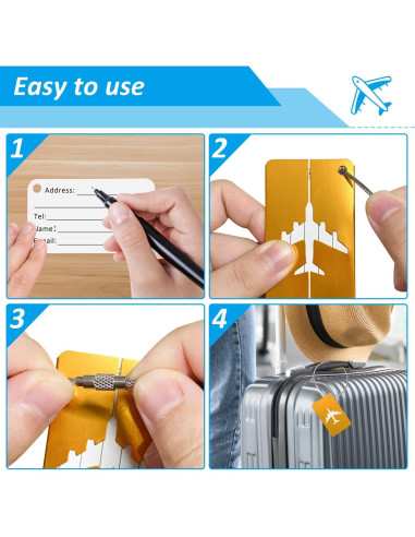 Etiquetas de Equipaje Metálicas Joy & Inspiration - Paquete de 6