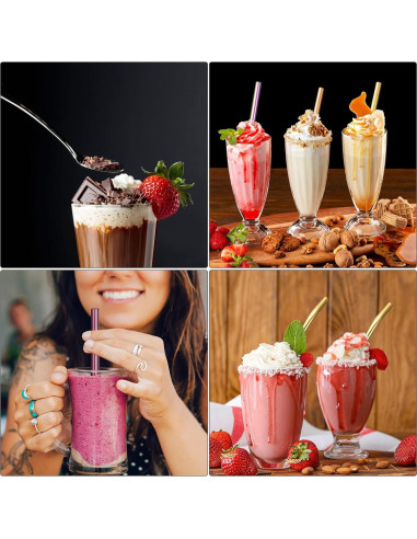 Cucharas de Acero Inoxidable uxcell 4Pcs 19.56cm Reutilizables