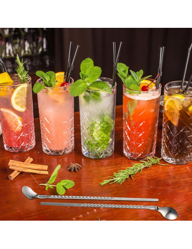 Cucharas de Acero Inoxidable uxcell 4Pcs 19.56cm Reutilizables