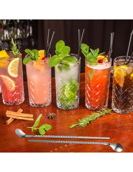 Cucharas de Acero Inoxidable uxcell 4Pcs 19.56cm Reutilizables