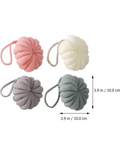 Esponjas de Ducha HEALLILY 4 Pcs Malla Suave Exfoliantes 2