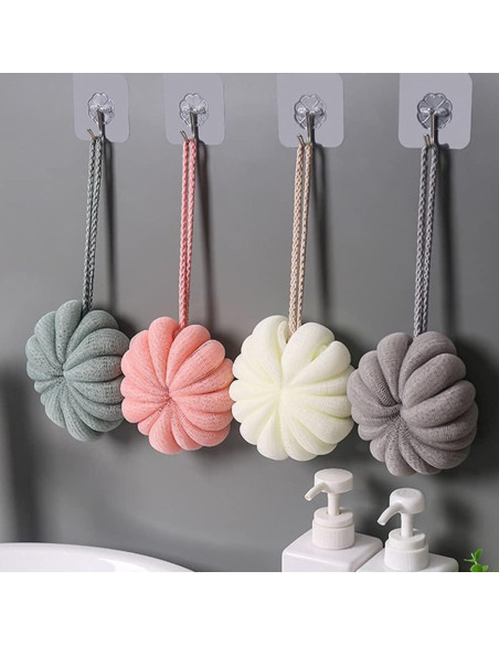 Esponjas de Ducha HEALLILY 4 Pcs Malla Suave Exfoliantes
