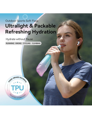 Botella de Agua Colapsable MARCHWAY 300ml Azul Púrpura