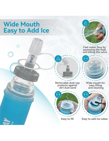 Botella de Agua Colapsable MARCHWAY 300ml Azul Púrpura