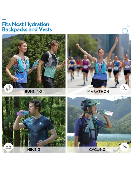 Botella de Agua Colapsable MARCHWAY 300ml Azul Púrpura