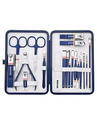 Kit de Manicura y Pedicura Kuzey Home 19 Piezas Acero Inoxidable