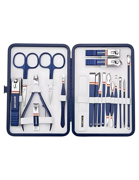 Kit de Manicura y Pedicura Kuzey Home 19 Piezas Acero Inoxidable