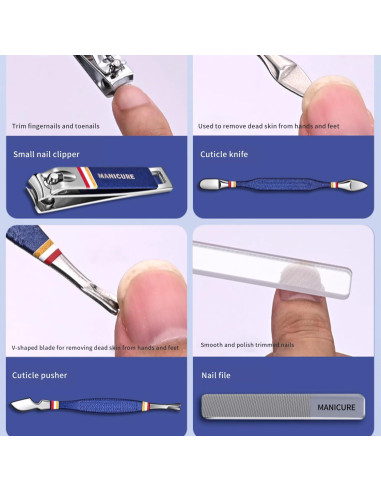 Kit de Manicura y Pedicura Kuzey Home 19 Piezas Acero Inoxidable