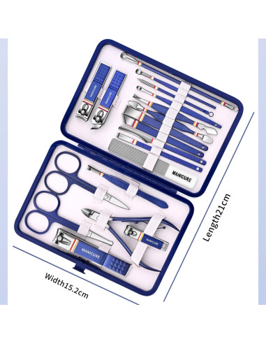 Kit de Manicura y Pedicura Kuzey Home 19 Piezas Acero Inoxidable