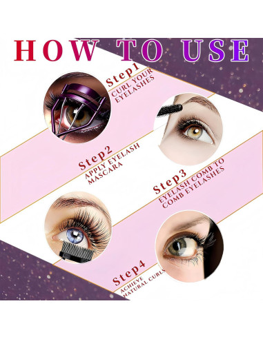 Rizador de Pestañas Acavado Profesional Morado - Sin Pellizcos