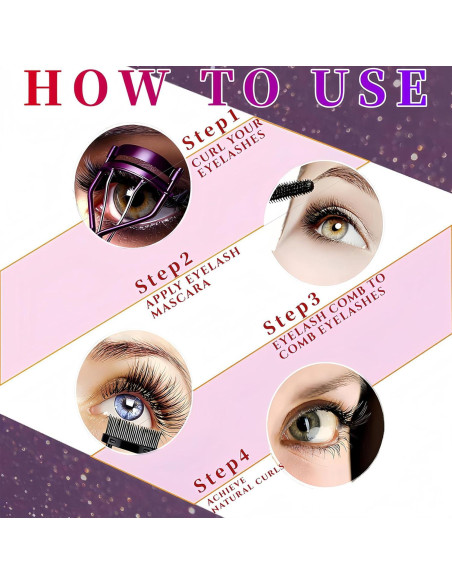 Rizador de Pestañas Acavado Profesional Morado - Sin Pellizcos