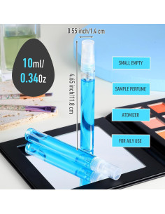 20 Mini Botellas de Spray Rellenables YBEATY 10 ml Vidrio 2