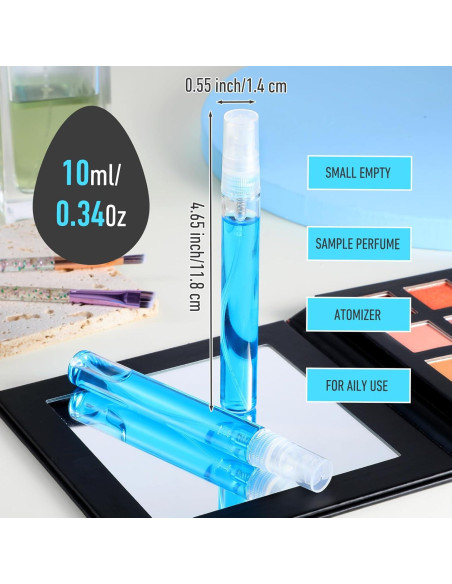 20 Mini Botellas de Spray Rellenables YBEATY 10 ml Vidrio
