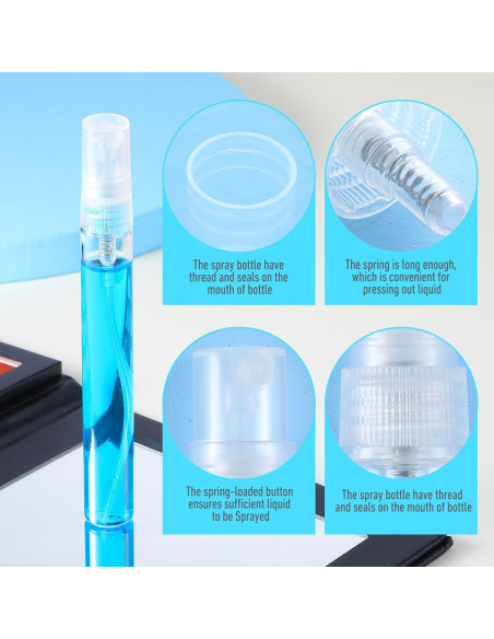 20 Mini Botellas de Spray Rellenables YBEATY 10 ml Vidrio