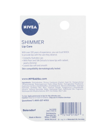 Bálsamo Labial Hidratante NIVEA Brillo 4.8g Manteca de Karité